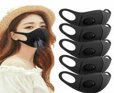5 X Breathable Air Flow Mask Washable Face Mouth Protection With Filter UK