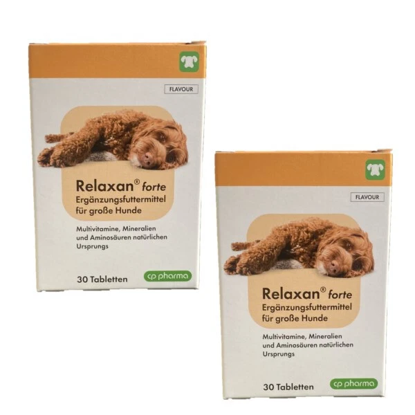 Relaxan forte von cp pharma 2 x 30 Tabletten für große Hunde gegen Stress, Angst
