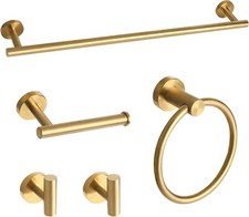 Brushed Gold Bathroom Hardware Accessories Set 5 Piece,