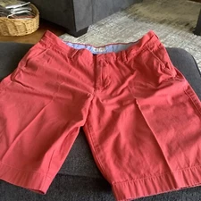 J. Crew Chino Shorts Mens Size 34 Burnt Orange Style 14054 10 In Inseam Nice !!!
