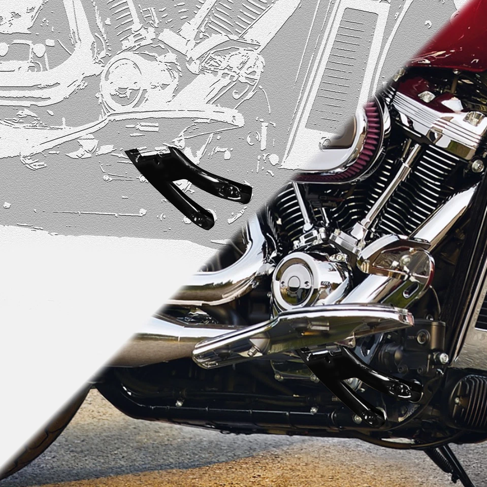 司机骑手踏板安装支架适用于Harley Softail Heritage Classic 2018-Up — 第 2/4 张图片