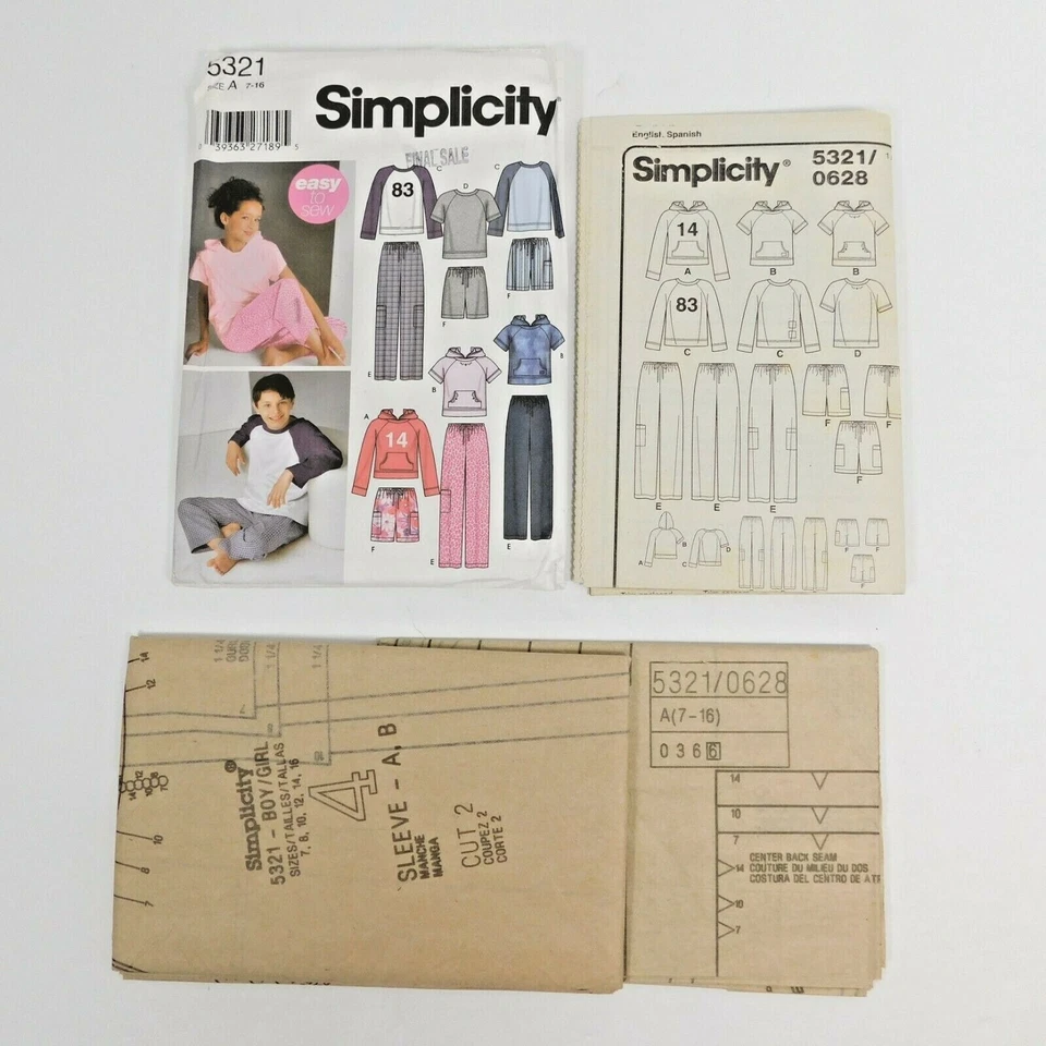 Simplicity 5321 Child Pants Shorts Top Sewing Pattern Size 7 16 Uncut - Image 4 of 4