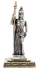 Ancient Greek Zamac Miniature Statue of Athena (Silver)