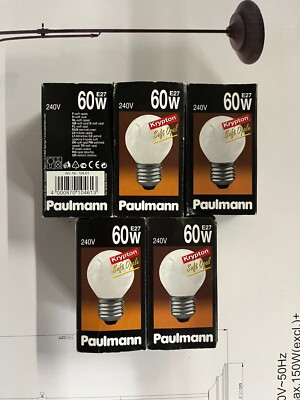 5x Paulmann E27 Glühlampe Mini Tropfen Lampe Soft Opal 60W 60 Watt 104.61 Neu