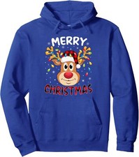 Merry Christmas Reindeer Xmas Family Animal Cool Unisex Hooded Sweatshirt