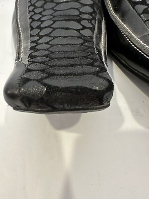 David Eden Clovis Black Ostrich Leather Shoes Square  display picture 1