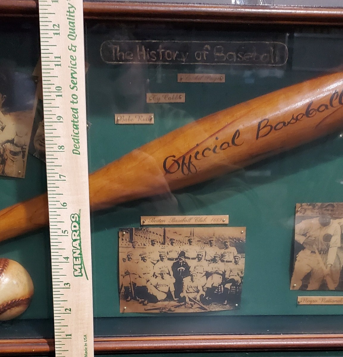 アンティーク　アメリカ　History of Baseball シャドーボックス History of Baseball Vintage Shadow Box Collectible Baseball
