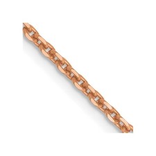 20" 14K Rose Gold 1.65mm Diamond-cut Cable Chain Necklace