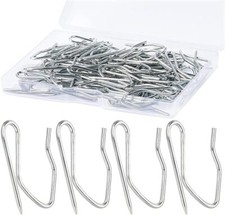 58pcs Metal Curtain Hooks, Sopito 1.2 Inch Drapery Pin and Hook Silver White