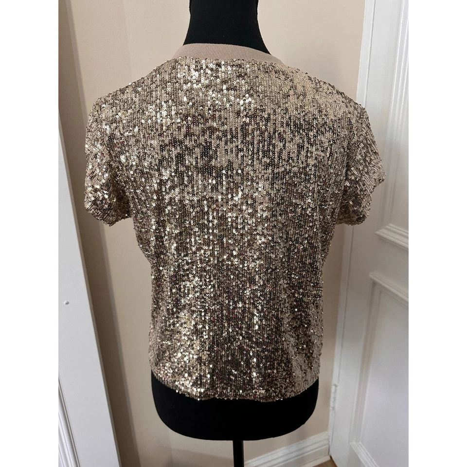 Generation Love Kai Sequined Top Gold size XS - Image 3 of 4