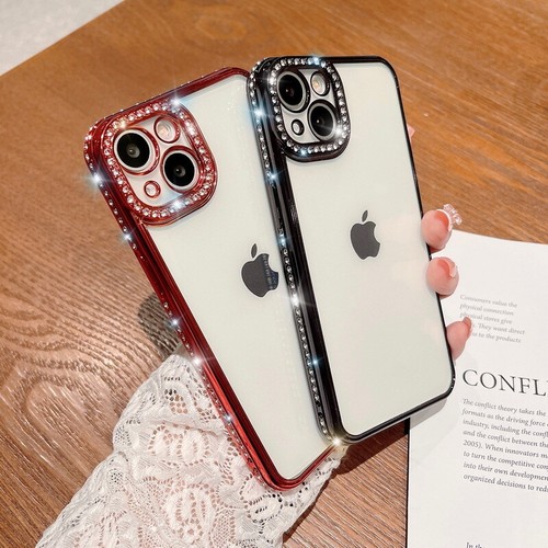 Case For iPhone 16 15 14 Pro Max 13 Shockproof Glitter Diamond Clear Soft Cover - Picture 11 of 25