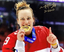 MARIE-PHILIP POULIN (12) Team Canada Autographed 8x10 Photo with 3x GOLD insc.