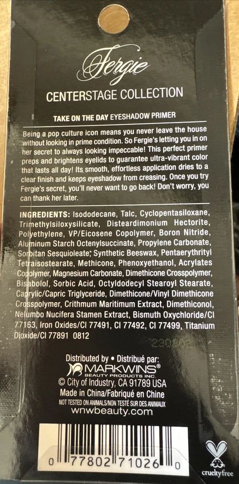 Wet & Wild FERGIE TAKE ON THE DAY Eyeshadow Primer Full Size Discontinued - Image 2 of 2