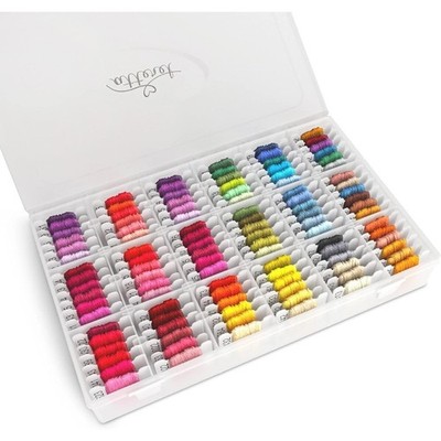 108 Color Embroidery Floss Kit with 99 Cotton & 9 Metallic Threads DMC Color