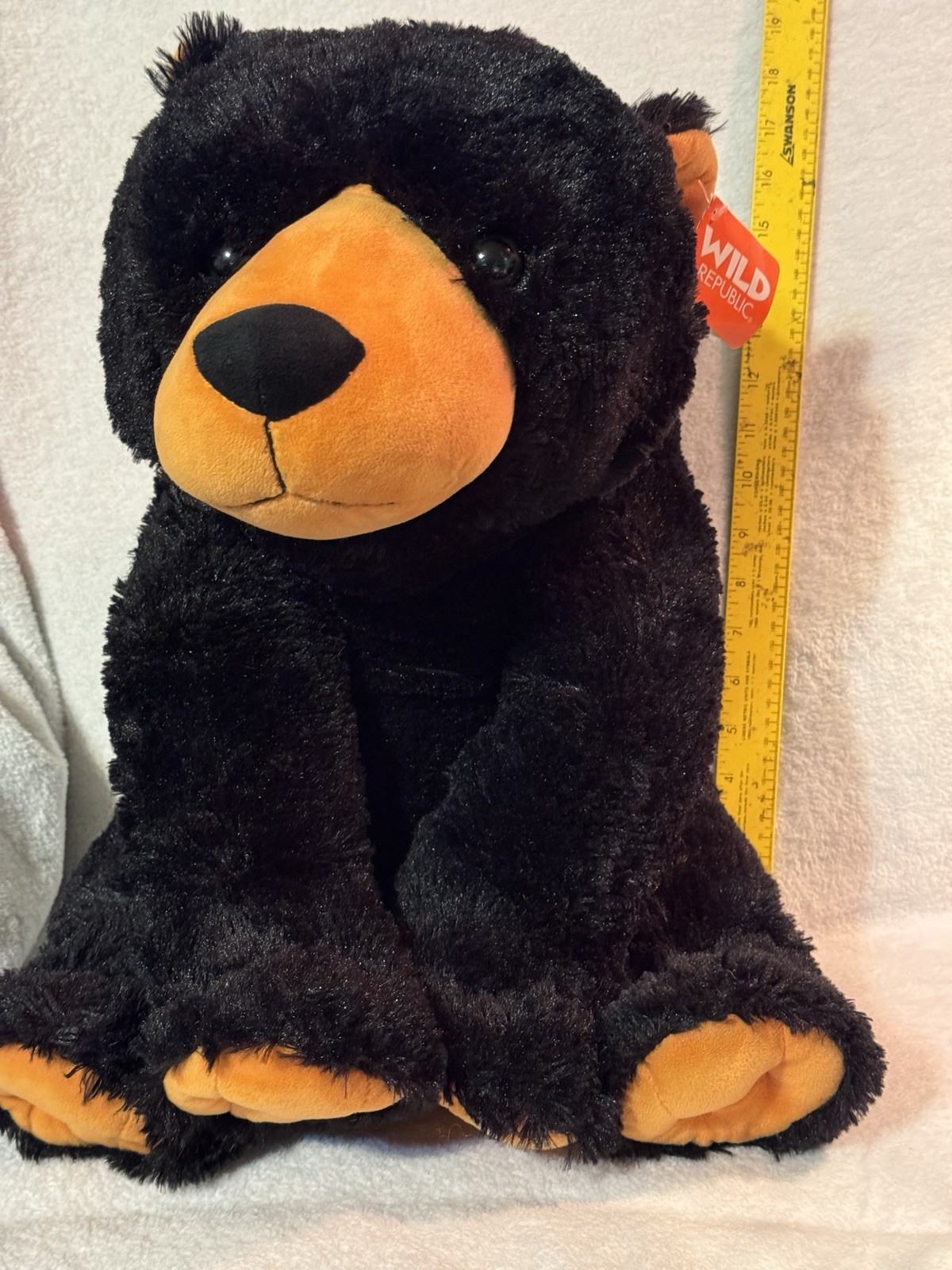 Wild Republic 20” Large Plush Black Bear Stuffed Animal Toy Realistic Soft New