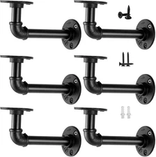Industrial Pipe Shelf Brackets for 8 10 12 14 inches Board Iron L Floating
