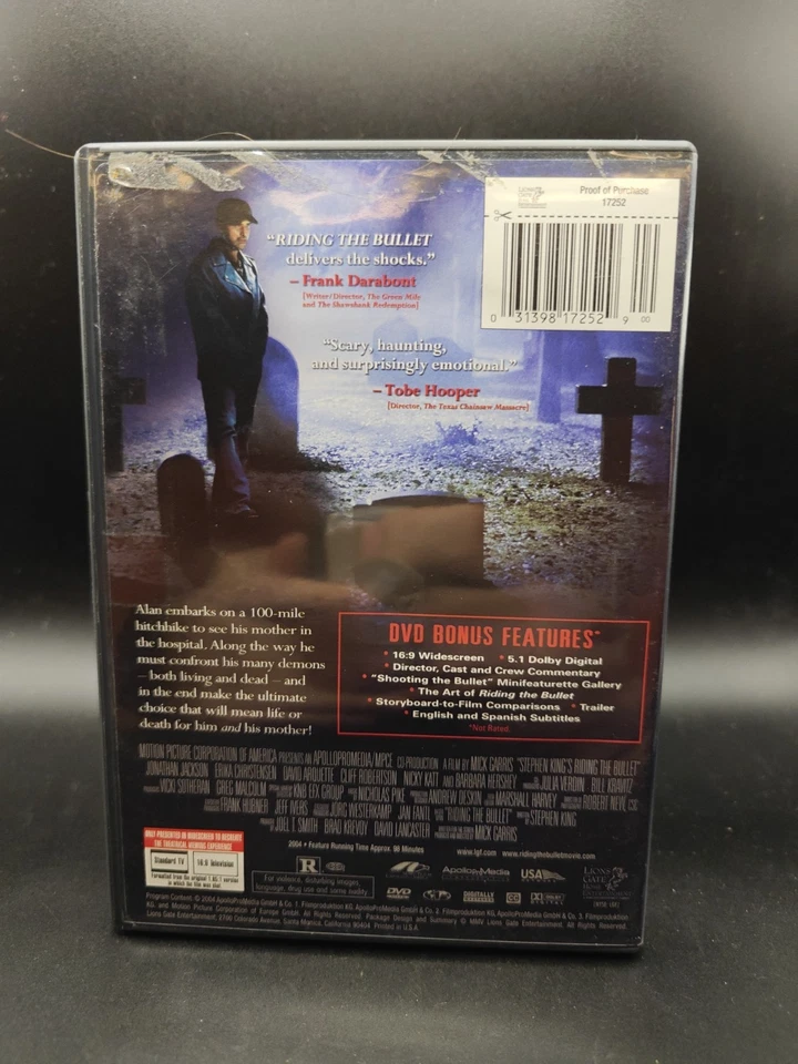 Stephen King's Riding the Bullet DVD Widescreen 2004 (David Arquette) - Image 2 of 3