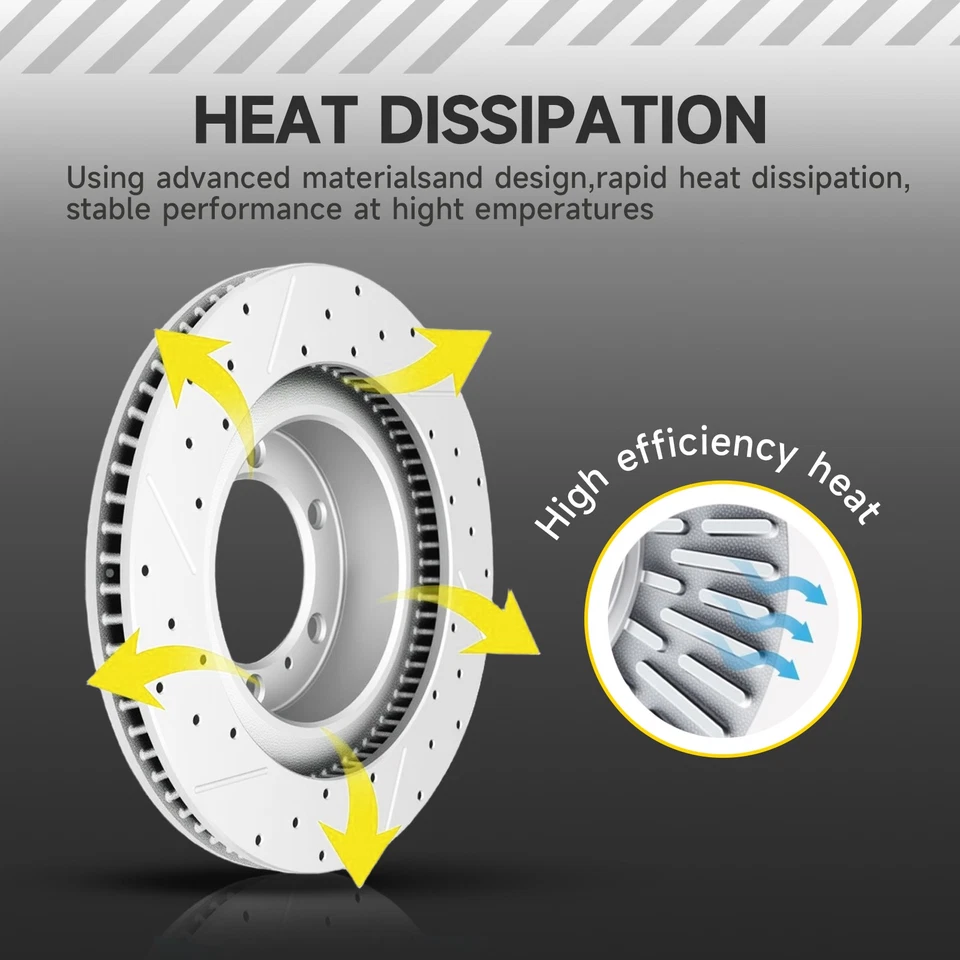 Front Disc Rotors Brake Pad Kit for GMC Acadia Buick Enclave Chevrolet Traverse - Imagem 4 de 4