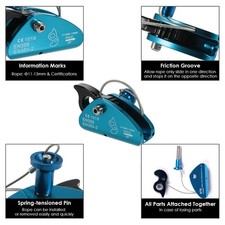 C-Lixada Climbing Fall Protection Rescue Rope Grab Aluminum With Spring