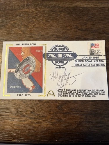 Gateway Mark Clayton Autographed Envelope 1985 Super Bowl Miami Dolphins NFL