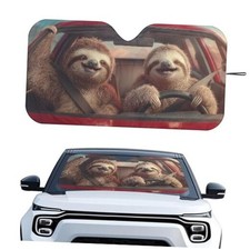Funny Car Windshield Sunshade Foldbale Universal Car Sun Shade for Front Sloth