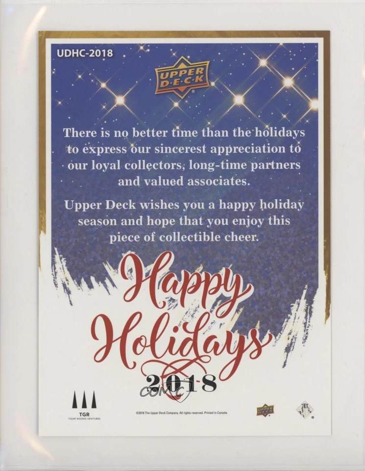 2018 Upper Deck Holiday Card Tiger Woods #UDHC-2018 - Image 2 of 2