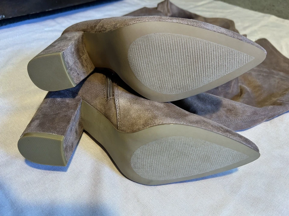 Steve Madden Botas Taupe Gamuza Sobre la Rodilla Tacón Bloque Foto 3 de 4