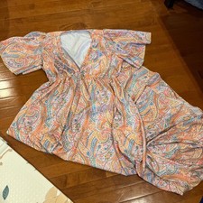 Orange Paisley, Print Dress With A Boho Vibe ￼