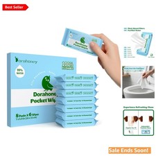 Eco-Friendly Flushable Wipes for Sensitive Skin, 48 Count, Unscented  Portable