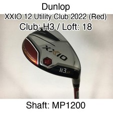Dunlop XXIO 12 Utility Club 2022 Red H3 Hybrid  18 MP1200 Stiff Right-Handed