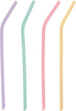Extra-long 11.8-inch flexible silicone straws, reusable 4-pack, random color 