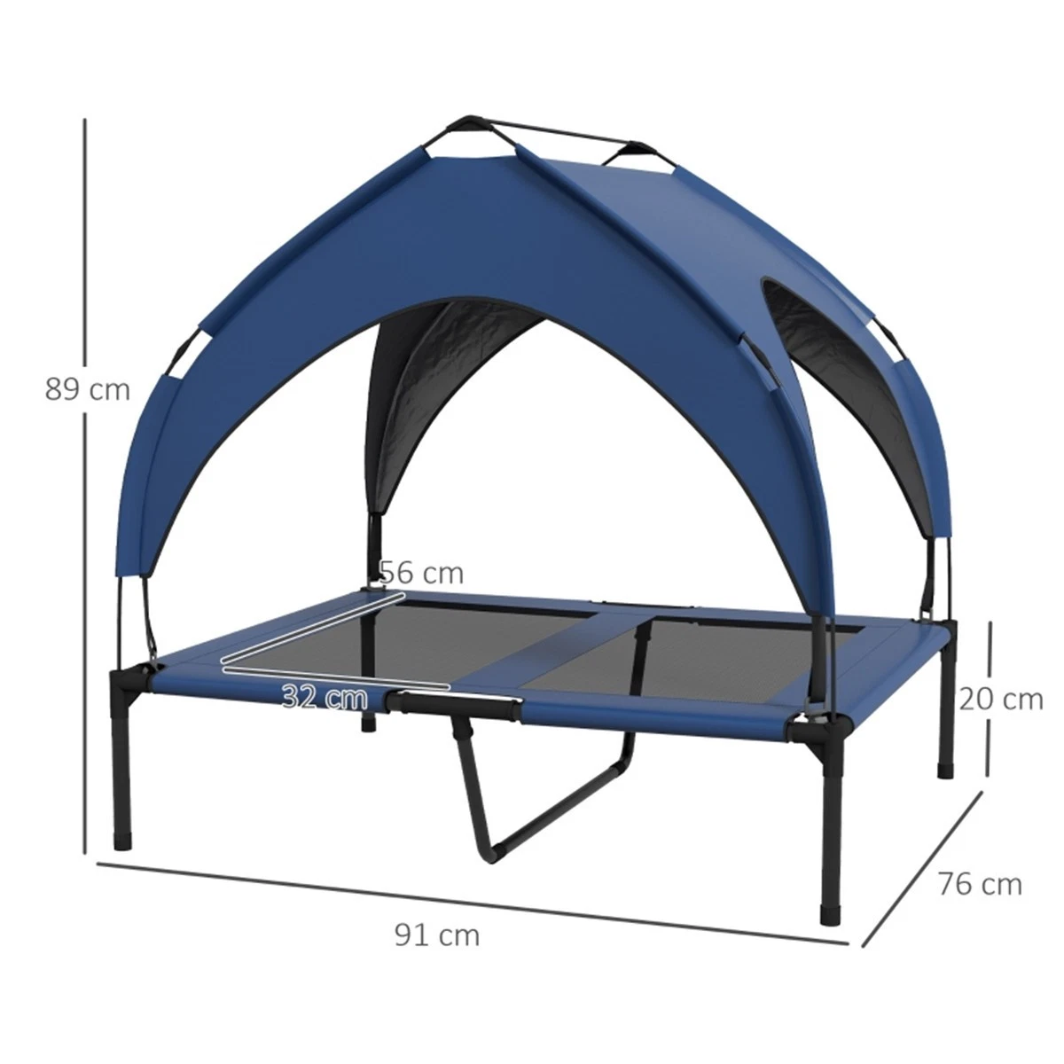 Elevated Pet Bed with Canopy for Medium & Large Dogs Outdoor