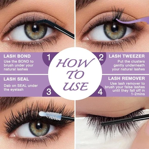 proamate Cluster Lashes Individual 1 count (Pack of 1), Black image 5