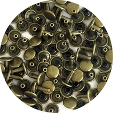 Springfield Leather Company's Antique Brass Medium Double Cap Rivets 100pk