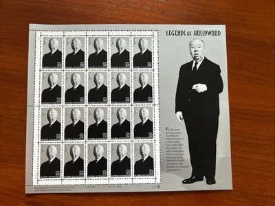 1997 Legends Of Hollywood ALFRED HITCHCOCK Foglio Briefmarken postfrisch - Bild 1 von 2