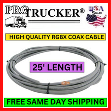Pro Trucker RG8X 25ft CB Radio Coax Cable Mini 8 Antenna Ham Truck USA Made Gray