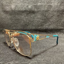 VTG STOCK 80s 90s GIORGIO BEVERLY HILLS Frame TURQUOISE Oversize BIG Glasses 58