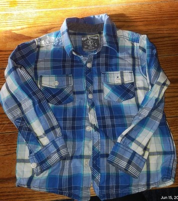 Epic Threads Boys Size 4 Plaid Long Sleeve Button Down Shirt 