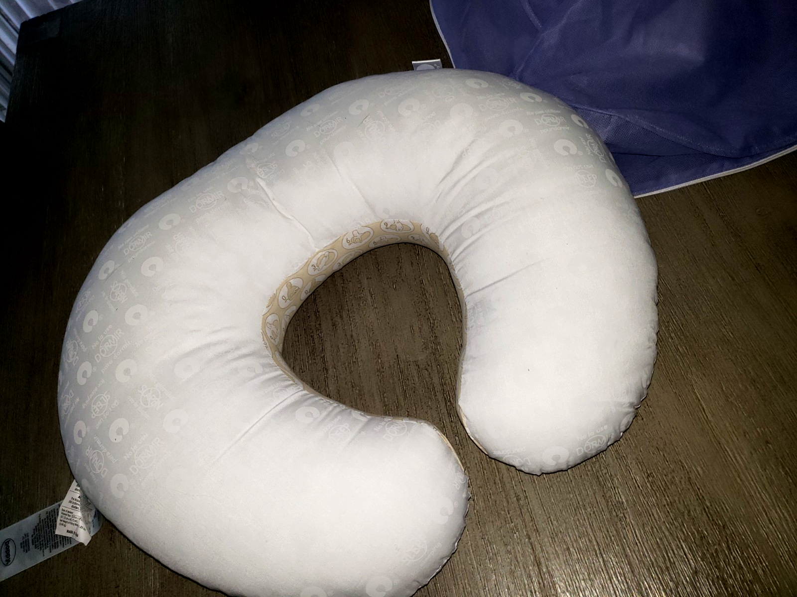 BOPPY NURSING PILLOW WITH CASE/COVER AND STORAGE BAG BOYS GIRLS BABY SUPER COND!-image