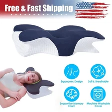 Cervical Memory Foam Pillow for Pain Neck Relief Ergonomic Neck Support Pillow.