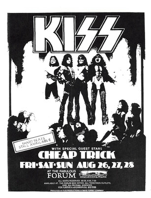 Kiss Poster Live Concert With Cheap Trick 1977 Destroyer Tour High Quality Print