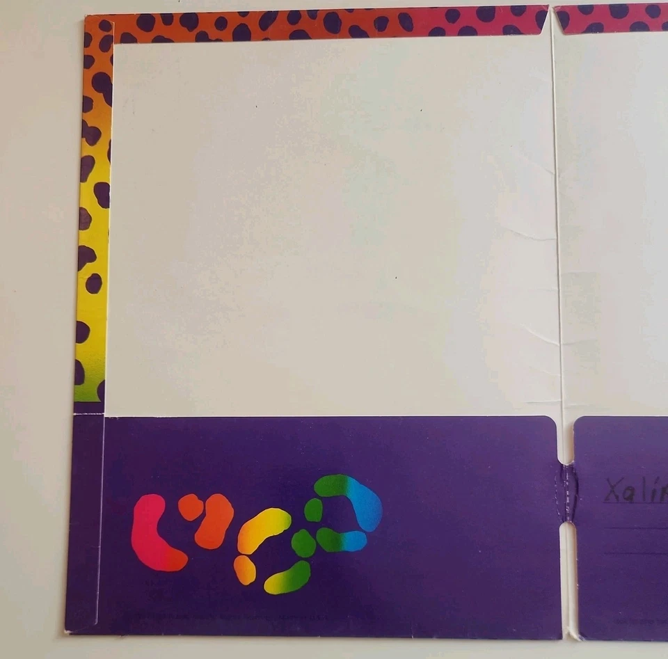 Vintage 1989 Lisa Frank Leopard Folder– Rainbow Big Cat Design-The Fantasy World - Image 3 of 4