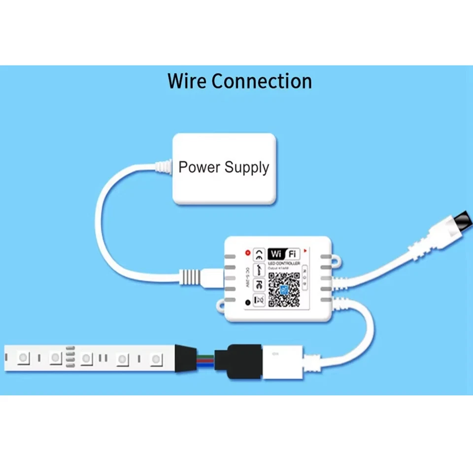 WiFi RGB LED Strip RF Controller 24Key Remote For DC12V-24V 5050 RGB LED lights - Image 4 of 4