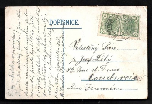 Mirotice Art Nouveau Painter Mikoláš Ales Pisek Czechia 2 stamps 1905 - Picture 2 of 2