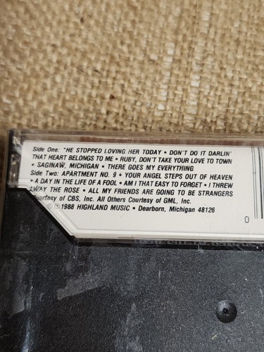 George Jones at His Best Cassette Tape He Stopped Loving Her Today Sealed - Picture 5 of 5