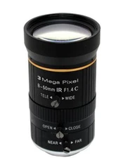 Camera Varifocal Lens 3MP FL 8mm-50mm F1.4 C Mount FOV 41°-7.2° Format 1/2"