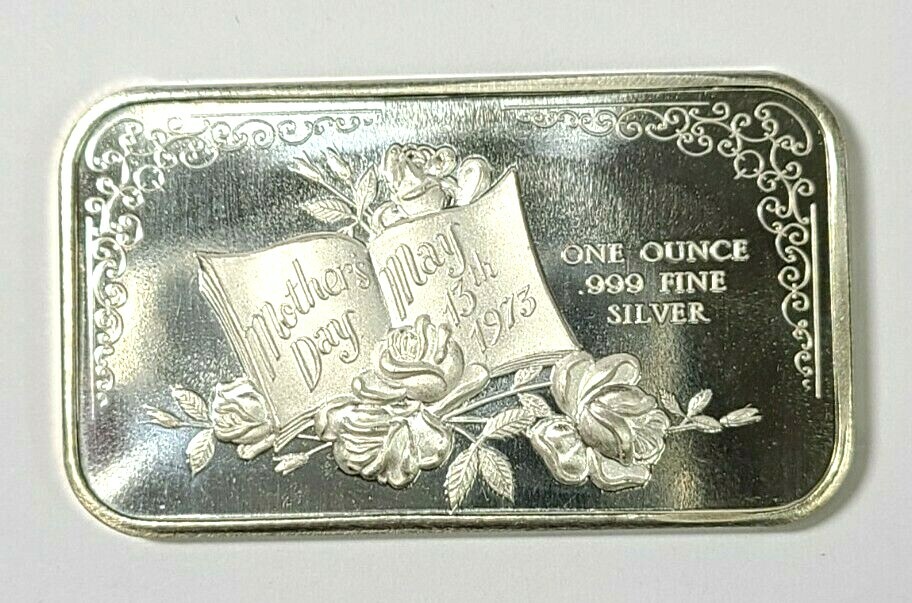 1973 Mothers Day .999 Fine Silver 1oz Art Bar | eBay