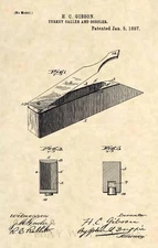 FIRST Turkey Box Call US Official Patent Art Print - Vintage Antique Caller -363