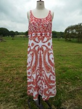 Lightweight Cotton Strappy Beaded Maxi Boho Dress Lined CASUAL & CO Large BNWOT