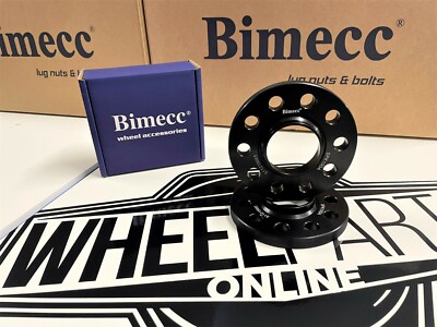 BLACK BIMECC ALLOY WHEEL SPACERS 20MM 5X120 72.6MM CB PAIR BMW FITMENT
